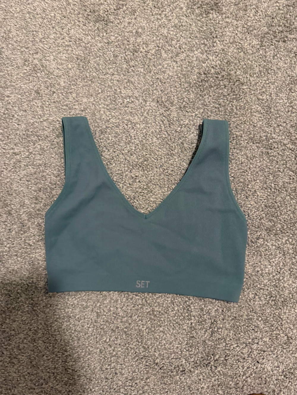 SET Active Girls' Teal Ribbed Sports Bra
